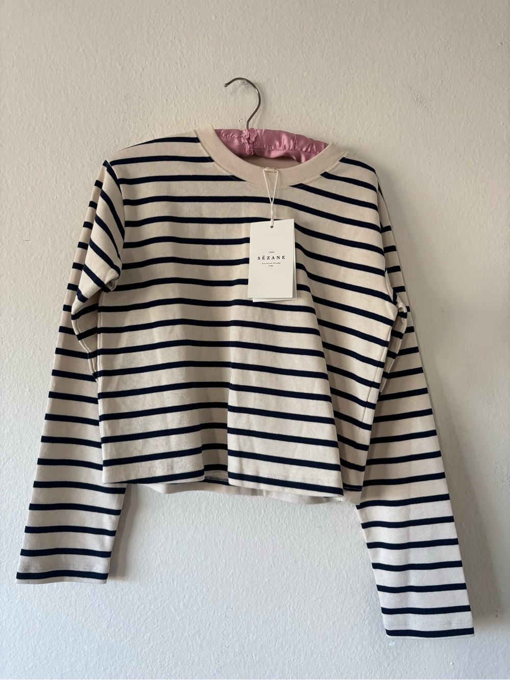 Fall Sezane Paris Stripped cream long sleeve brand new with tags Mariniere elin